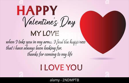 Arrière-plan de la Saint Valentin avec motif de coeur et typographie du texte de la bonne Saint Valentin . Illustration vectorielle. Papier peint, prospectus, invitation, affiches Illustration de Vecteur