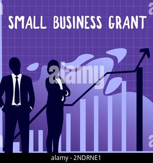 Affiche indiquant une subvention pour les petites entreprises. Photo conceptuelle entreprise individuelle connue pour sa taille limitée Banque D'Images