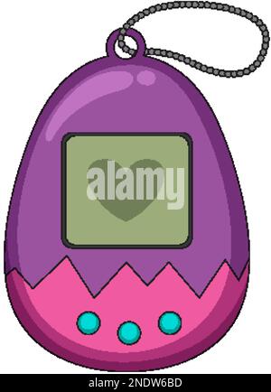 Tamagotchi rétro isolé sur fond blanc illustration Illustration de Vecteur