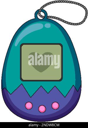 Tamagotchi rétro isolé sur fond blanc illustration Illustration de Vecteur