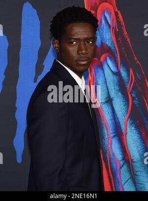 15 février 2023 - Burbank, Californie - Damson Idris. Red Carpet Premiere Event pour la sixième et dernière saison de ''Snowfall'' de FX à l'Academy Museum of Motion Pictures, Ted Mann Theater. Banque D'Images