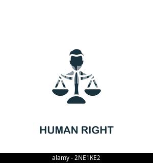 Icône Human Right. Panneau monochrome simple de la collection Freedom. Icône Human Right pour le logo, les modèles, la conception Web et les infographies. Illustration de Vecteur