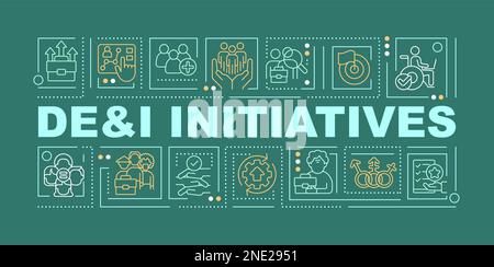 DEI initiatives mot concepts Pine vert bannière Illustration de Vecteur