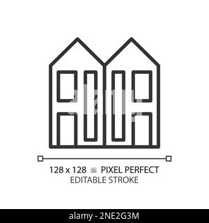 Icône linéaire Perfect pixel recto verso Illustration de Vecteur