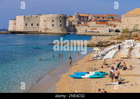 Banje beach in Dubrovnik, Croatia Stock Photo