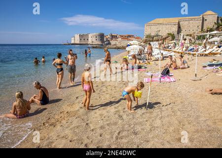 Banje beach in Dubrovnik, Croatia Stock Photo