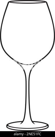 Verre de vin vide. Noir et blanc. Illustration vectorielle. Illustration de Vecteur