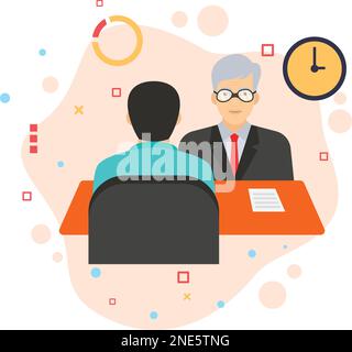 Cadre recrutant le personnel signe, concept d'entretien d'emploi, symbole hrm, conception d'icônes vectorielles de processus de sélection de candidats, réunion d'affaires stock illus Illustration de Vecteur