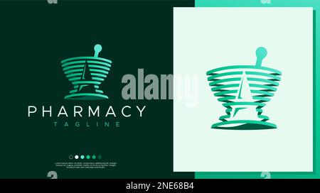 Pharmacie Un modèle de conception de logo de lettre. Santé pharmaceutique Vecteur de logo. Illustration de Vecteur