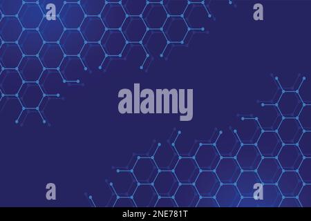Arrière-plan abstrait géométrique avec hexagons. Structure molécule et communication. Science, technologie et concept médical. Illustration vectorielle Illustration de Vecteur