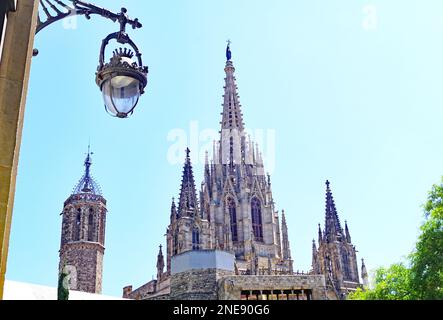 Cathédrale de style gothique de Barcelone, ​​Catalunya, Espagne, Europe Banque D'Images