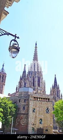 Cathédrale de style gothique de Barcelone, ​​Catalunya, Espagne, Europe Banque D'Images