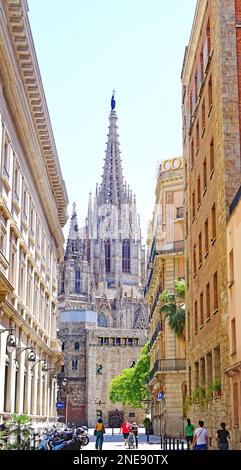 Cathédrale de style gothique de Barcelone, ​​Catalunya, Espagne, Europe Banque D'Images