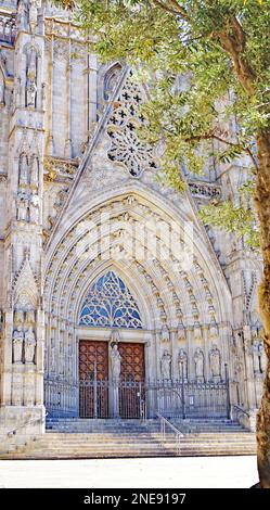 Cathédrale de style gothique de Barcelone, ​​Catalunya, Espagne, Europe Banque D'Images