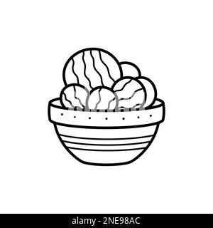 Cactus mignon inhabituel dans un pot. Plante de maison dans le style linéaire doodle. Illustration simple pour enfants. Un élément pour la conception des logos, l'emballage et Illustration de Vecteur