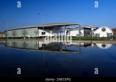 Red Dragon Centre, la baie de Cardiff, Cardiff, Pays de Galles. Banque D'Images