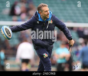 Simonluca Pistore VideoAnalyst pour la Fédération italienne de rugby lors du deuxième tour du Championnat des six Nations 2023 entre l'Angleterre et l'Italie Banque D'Images