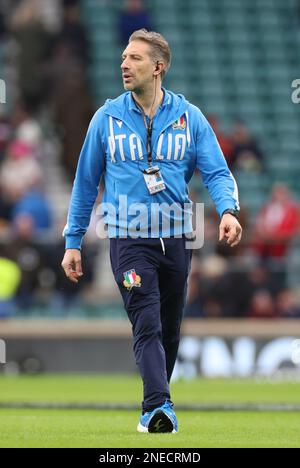 Simonluca Pistore VideoAnalyst pour la Fédération italienne de rugby lors du deuxième tour du Championnat des six Nations 2023 entre l'Angleterre et l'Italie Banque D'Images