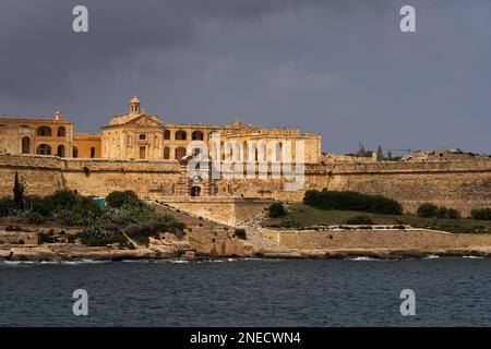 Fort Manoel sur l'île Manoel à Gzira, Malte, fortification du 18th siècle construite par l'ordre de Saint John. Banque D'Images