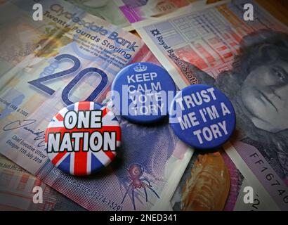 Les syndicalistes écossais qui votent non pour l'indépendance vont-ils encore compter sur le vote conservateur, basé sur les piètres antécédents économiques et financiers ? Banque D'Images