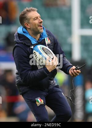 Simonluca Pistore VideoAnalyst pour la Fédération italienne de rugby lors du deuxième tour du Championnat des six Nations 2023 entre l'Angleterre et l'Italie Banque D'Images