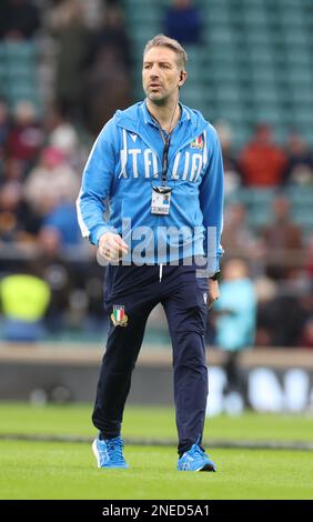 Simonluca Pistore VideoAnalyst pour la Fédération italienne de rugby lors du deuxième tour du Championnat des six Nations 2023 entre l'Angleterre et l'Italie Banque D'Images