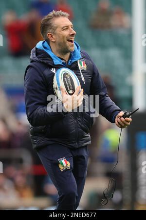 Simonluca Pistore VideoAnalyst pour la Fédération italienne de rugby lors du deuxième tour du Championnat des six Nations 2023 entre l'Angleterre et l'Italie Banque D'Images