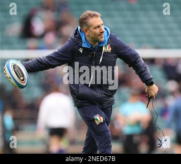 Simonluca Pistore VideoAnalyst pour la Fédération italienne de rugby lors du deuxième tour du Championnat des six Nations 2023 entre l'Angleterre et l'Italie Banque D'Images