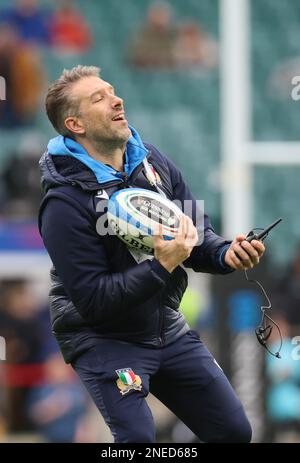 Simonluca Pistore VideoAnalyst pour la Fédération italienne de rugby lors du deuxième tour du Championnat des six Nations 2023 entre l'Angleterre et l'Italie Banque D'Images