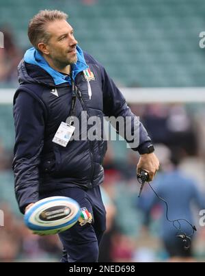 Simonluca Pistore VideoAnalyst pour la Fédération italienne de rugby lors du deuxième tour du Championnat des six Nations 2023 entre l'Angleterre et l'Italie Banque D'Images