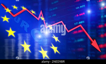 Concept de chute de la Bourse européenne Banque D'Images