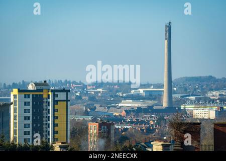 Northampton ville paysage urbain sur ciel bleu en angleterre royaume-uni. Banque D'Images