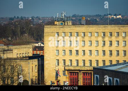 Northampton ville paysage urbain sur ciel bleu en angleterre royaume-uni. Banque D'Images