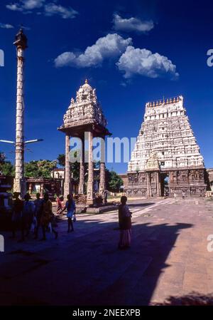 Le temple de Varadharaja Perumal ou Hastagiri à Kancheepuram, Tamil Nadu, Inde, Asie Banque D'Images