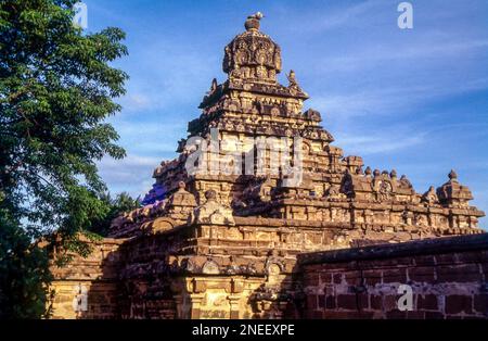 7th siècle Thiru Parameswara Vinnagaram ou Temple du Perumal de Vaikunta à Kancheepuram Kanchipuram, Tamil Nadu, Inde du Sud, Inde, Asie Banque D'Images