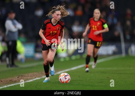 Stade MK, Milton Keynes, Royaume-Uni. 16th févr. 2023. Arnold Clark Cup football, Italie contre Belgique; Jill Janssens of Belgium crédit: Action plus Sports/Alamy Live News Banque D'Images