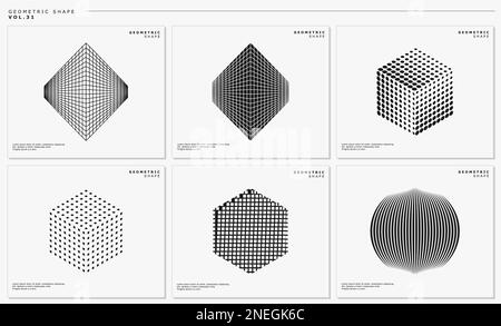 Modèle moderne de conception de logo abstrait de pixel de grille de ligne numérique. Vecteur de boîte dynamique Illustration de Vecteur