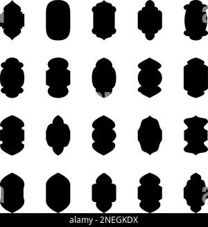 Ensemble de fenêtres islamiques. Illustration de la conception islamique traditionnelle. Fenêtres arabes arches différentes formes pour la mosquée, illustration de l'architecture musulmane Illustration de Vecteur