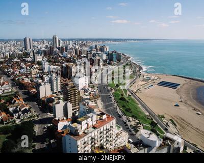 Vue panoramique sur la ville de Mar del Plata, Buenos Aires, Argentine. Banque D'Images