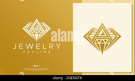 Logo diamant de luxe Un motif lettre. Bijoux or élégance initiale Un vecteur de logo Illustration de Vecteur