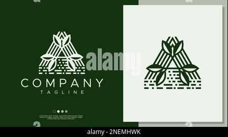 Design minimaliste avec logo « LEAF A Letter ». Ligne naturelle initiale Un vecteur de logo. Illustration de Vecteur