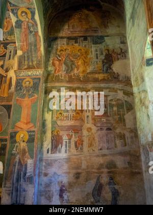 Fresque murale de l'Église de l'Assomption de la Sainte mère de Dieu Banque D'Images