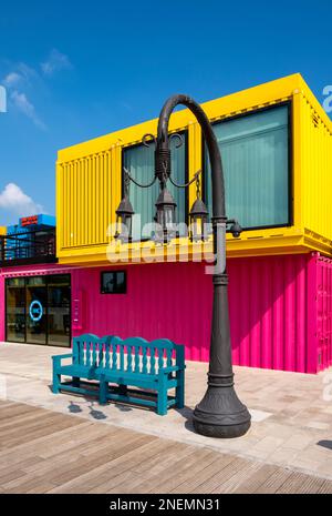 Doha Containers Yard, Box Park, Vieux Port de Doha, Qatar Banque D'Images