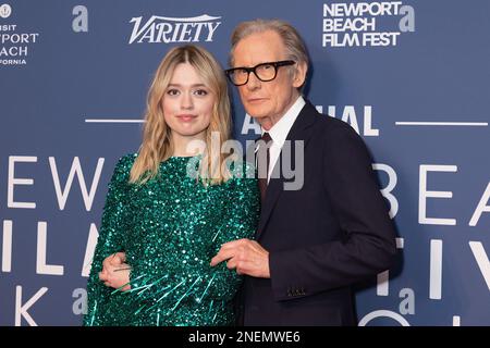 Aimee Lou Wood et Billy Nighy assistent à l'événement d'honneur britannique du Newport Beach film Festival, au Londoner Hotel, dans le centre de Londres. Date de la photo: Jeudi 16 février 2023. Banque D'Images
