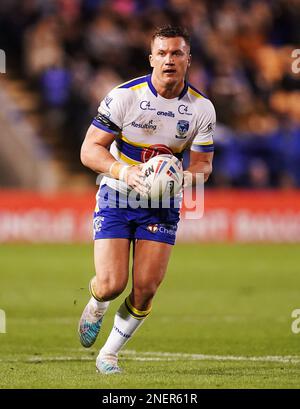 Josh Drinkwater de Warrington Wolves lors du match de la Super League de Betfred au stade Halliwell Jones, à Warrington. Date de la photo: Jeudi 16 février 2023. Banque D'Images