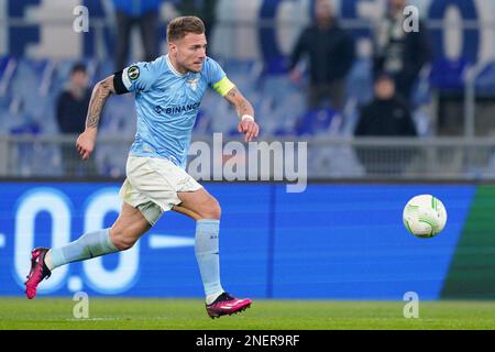 Rome, Italie. 16th févr. 2023. Ciro immobile de SS Lazio lors du match de la Ligue des conférences de l'UEFA entre SS Lazio et CFR Cluj au Stadio Olimpico, Rome, Italie, le 16 février 2023. Credit: Giuseppe Maffia/Alay Live News Banque D'Images