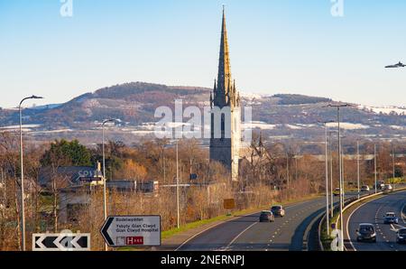 Église St Marble, (Église de marbre), Bodelwyddan, pays de Galles du Nord. Photo prise en décembre 2022. Banque D'Images