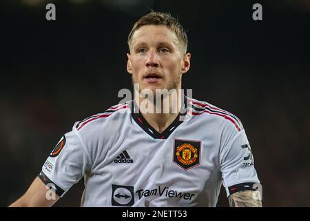 Barcelone, Espagne. 16th févr. 2023. Wout Weghorst #27 de Manchester United lors de l'UEFA Europa League Knockout Round Play-offs Barcelone vs Manchester United à Spotify Camp Nou, Barcelone, Espagne, 16th février 2023 (photo de Mark Cosgrove/News Images) à Barcelone, Espagne, le 2/16/2023. (Photo de Mark Cosgrove/News Images/Sipa USA) crédit: SIPA USA/Alay Live News Banque D'Images