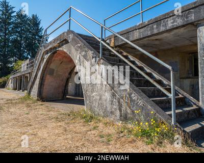 Battery Russell, parc national de fort Stevens, Oregon. Banque D'Images