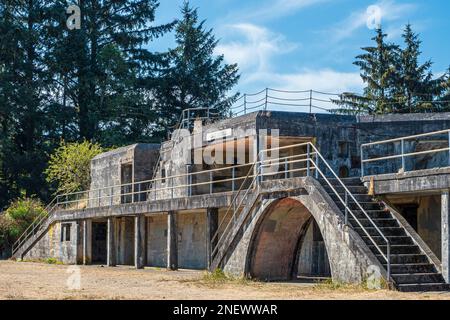 Battery Russell, parc national de fort Stevens, Oregon. Banque D'Images